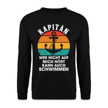Les marins qui n'entendent pas savent nager - Sweat-shirt Unisexe - noir - Devant - Alina (178cm) & Michal (187cm)