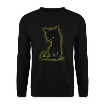 Katze schwarz Cat black - Unisex Pullover - Schwarz - Vorne - Alina (178cm) & Michal (187cm)