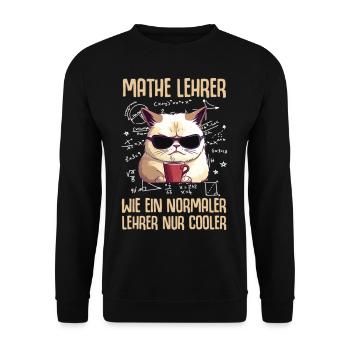 Mathe Lehrer Wie Ein Normaler Lehrer Nur - Unisex Pullover - Schwarz - Vorne - Alina (178cm) & Michal (187cm)