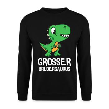 Je vais être un grand frère Frère Saurus Dino - Sweat-shirt Unisexe - noir - Devant - Alina (178cm) & Michal (187cm)