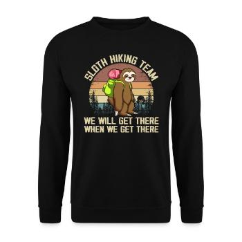 Sloth Hiking Team Well Get There When We Get There - Sweat-shirt Unisexe - noir - Devant - Alina (178cm) & Michal (187cm)