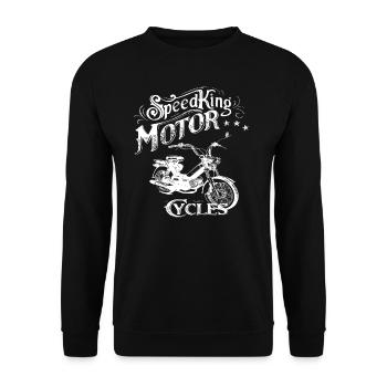 Moped Moped Cult Bike Vintage - Unisex Sweatshirt - black - Front - Alina (178cm) & Michal (187cm)