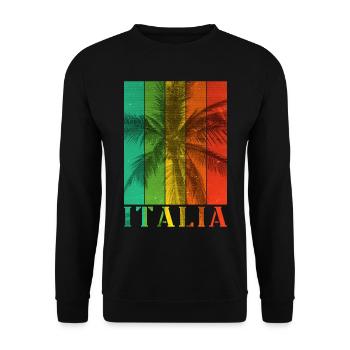 Italie Italie Été Palmiers Plage Mer Vacances - Sweat-shirt Unisexe - noir - Devant - Alina (178cm) & Michal (187cm)