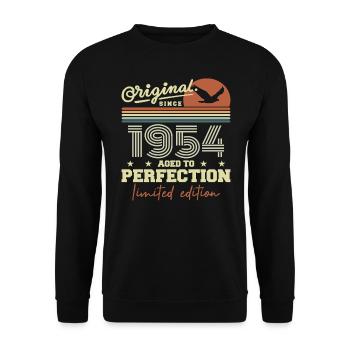 Original 1954 cadeau anniversaire 1945 rétro 1954 - Sweat-shirt Unisexe - noir - Devant - Alina (178cm) & Michal (187cm)