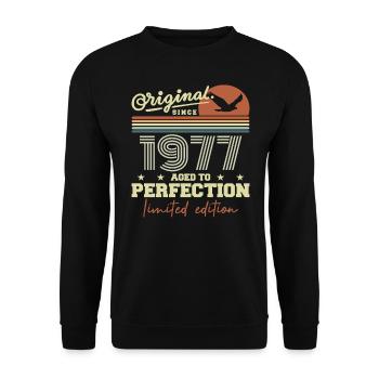 Original 1977 cadeau anniversaire 1945 rétro 1977 - Sweat-shirt Unisexe - noir - Devant - Alina (178cm) & Michal (187cm)