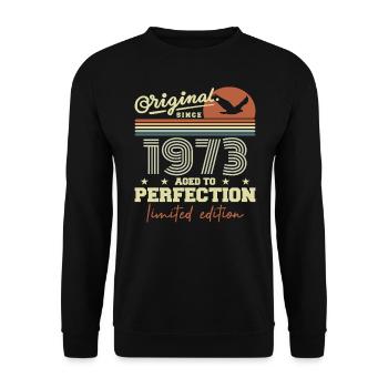 Original 1973 Birthday Gift 1945 Retro 1973 - Unisex Sweatshirt - black - Front - Alina (178cm) & Michal (187cm)