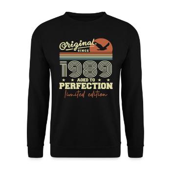 Original 1989 Birthday Gift 1989 Retro 1989 - Unisex Sweatshirt - black - Front - Alina (178cm) & Michal (187cm)