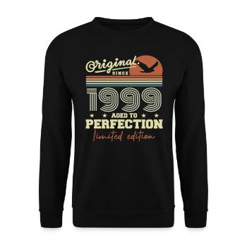 Original 1999 Birthday Gift 1999 Retro 1999 - Unisex Sweatshirt - black - Front - Alina (178cm) & Michal (187cm)