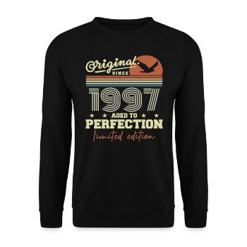 Original 1997 Birthday Gift 1997 Retro 1997 - Unisex Sweatshirt - black - Front - Alina (178cm) & Michal (187cm)