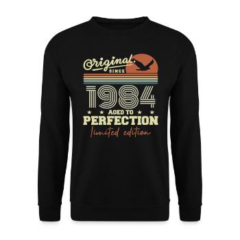 Original 1984 cadeau anniversaire 1984 rétro 1984 - Sweat-shirt Unisexe - noir - Devant - Alina (178cm) & Michal (187cm)