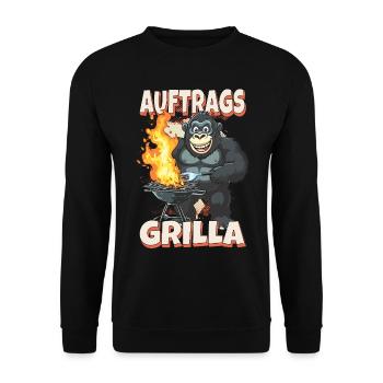 grillade grilla griller gorilla bbq dire drôle - Sweat-shirt Unisexe - noir - Devant - Alina (178cm) & Michal (187cm)