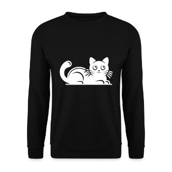 Purring Cuddly Cats Drawing - Unisex Sweatshirt - black - Front - Alina (178cm) & Michal (187cm)