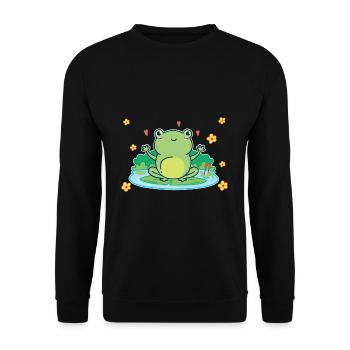 grenouille - Sweat-shirt Unisexe - noir - Devant - Alina (178cm) & Michal (187cm)