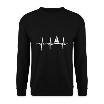 Battement de cœur pour les voiliers et les vacances à la marina - Sweat-shirt Unisexe - noir - Devant - Alina (178cm) & Michal (187cm)