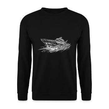 Fast yacht for cool captains and skippers - Unisex Sweatshirt - black - Front - Alina (178cm) & Michal (187cm)
