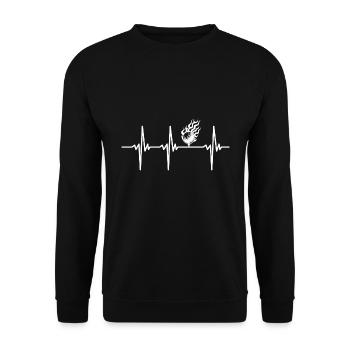 Heartbeat for Golf Ball on Fire Flames Tee - Unisex Sweatshirt - black - Front - Alina (178cm) & Michal (187cm)