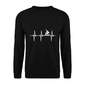 Heartbeat for fast sailboats - Unisex Sweatshirt - black - Front - Alina (178cm) & Michal (187cm)