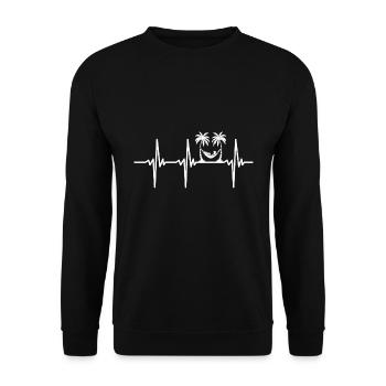 Battement de cœur pour les vacances sous les tropiques Mer et palmiers - Sweat-shirt Unisexe - noir - Devant - Alina (178cm) & Michal (187cm)
