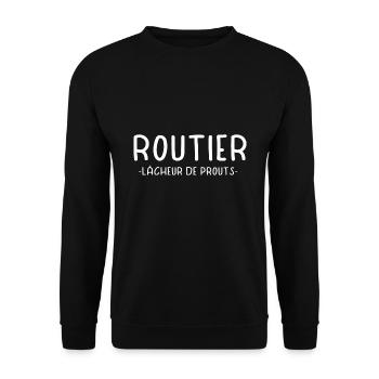 Routier chauffeur poids lourd prout péteur - Sweat-shirt Unisexe - noir - Devant - Alina (178cm) & Michal (187cm)