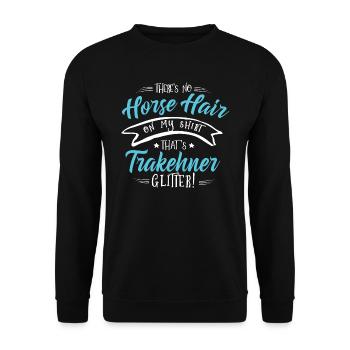 Trakehner Horse shirt-Glitter - Unisex Pullover - Schwarz - Vorne - Alina (178cm) & Michal (187cm)