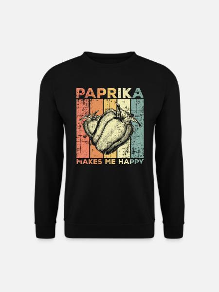 Retro Gemüse Paprika - Unisex Pullover - Schwarz