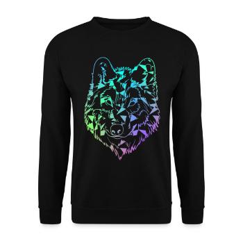 wolf - Unisex Sweatshirt - black - Front - Alina (178cm) & Michal (187cm)