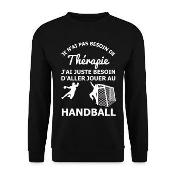 Thérapie Handball - Sweat-shirt Unisexe - noir - Devant - Alina (178cm) & Michal (187cm)