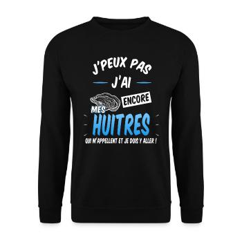 Les huitres m'appellent ostréiculteur cadeau - Sweat-shirt Unisexe - noir - Devant - Alina (178cm) & Michal (187cm)