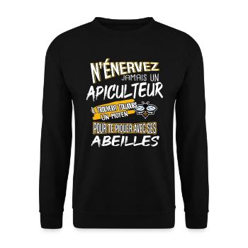Beekeeping gift idea beekeeper humor - Unisex Sweatshirt - black - Front - Alina (178cm) & Michal (187cm)