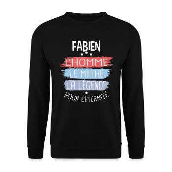 Fabien l'homme le mythe la légende - Sweat-shirt Unisexe - noir - Devant - Alina (178cm) & Michal (187cm)
