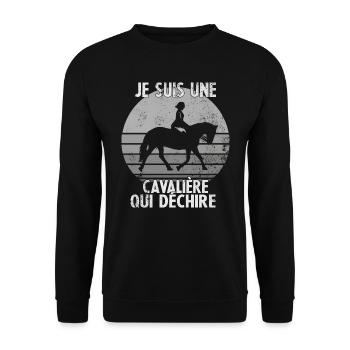 Je suis Une cavalière Qui déchire - Sweat-shirt Unisexe - noir - Devant - Alina (178cm) & Michal (187cm)