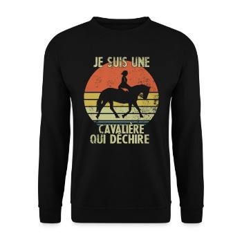 Je suis Une cavalière Qui déchire - Sweat-shirt Unisexe - noir - Devant - Alina (178cm) & Michal (187cm)