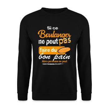 Boulanger - Sweat-shirt Unisexe - noir - Devant - Alina (178cm) & Michal (187cm)