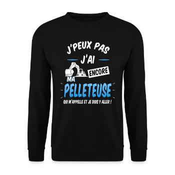 Pelleteuse - Sweat-shirt Unisexe - noir - Devant - Alina (178cm) & Michal (187cm)