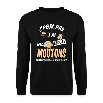 mouton berger sommeil dodo - Sweat-shirt Unisexe - noir - Devant - Alina (178cm) & Michal (187cm)