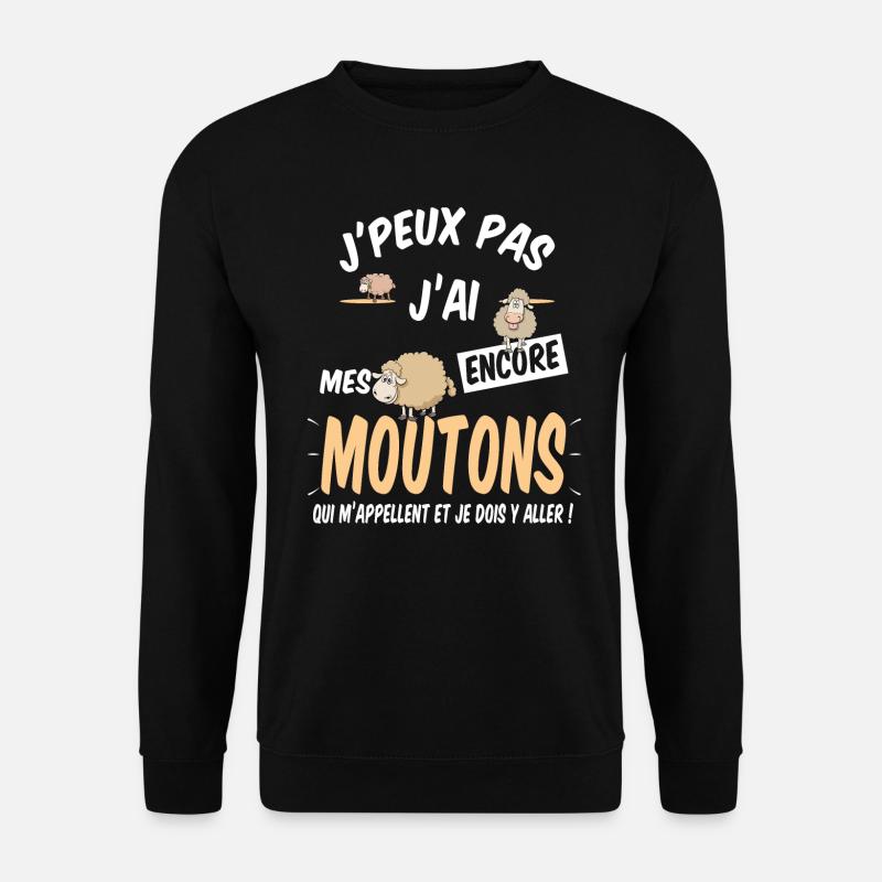 mouton berger sommeil dodo - Sweat-shirt Unisexe - noir