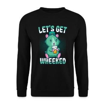 St. Patricks Day Meerschweinchen Spruch Motiv - Unisex Pullover - Schwarz - Vorne - Alina (178cm) & Michal (187cm)