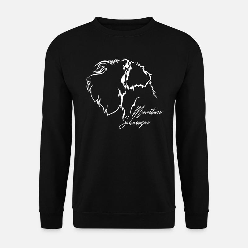 MINIATURE SCHNAUZER Profil Hunde Hund Wilsigns - Unisex Pullover - Schwarz
