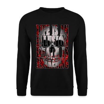 Life is an Illusion R6Z - Unisex Sweatshirt - black - Front - Alina (178cm) & Michal (187cm)