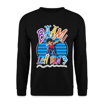 3. Geburtstag Kinder Fußball - Unisex Pullover - Schwarz - Vorne - Alina (178cm) & Michal (187cm)