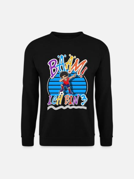 3. Geburtstag Kinder Fußball - Unisex Pullover - Schwarz
