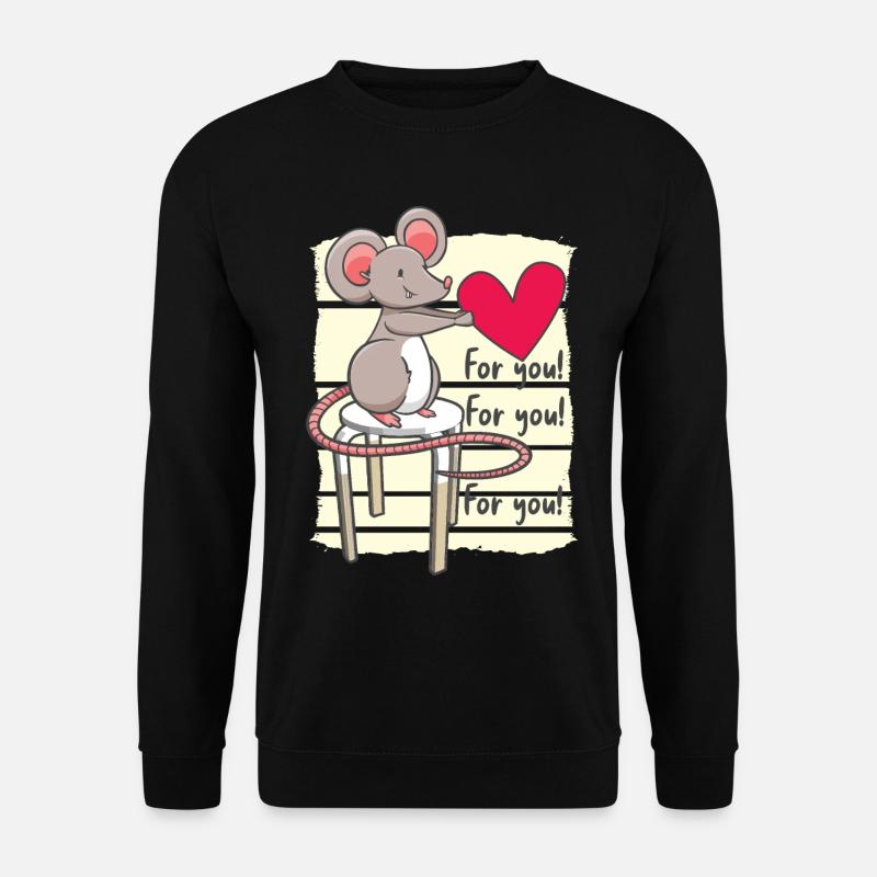 Sweet mouse with heart - Unisex Sweatshirt - black