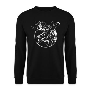 Elch Rentier Tier Skandinavien Geschenk - Unisex Pullover - Schwarz - Vorne - Alina (178cm) & Michal (187cm)