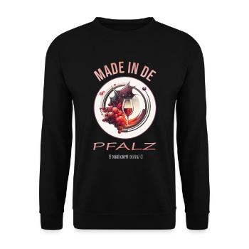 Schorle Riesling Pfalz Mundart Woi Dubbeglas Motiv - Unisex Pullover - Schwarz - Vorne - Alina (178cm) & Michal (187cm)