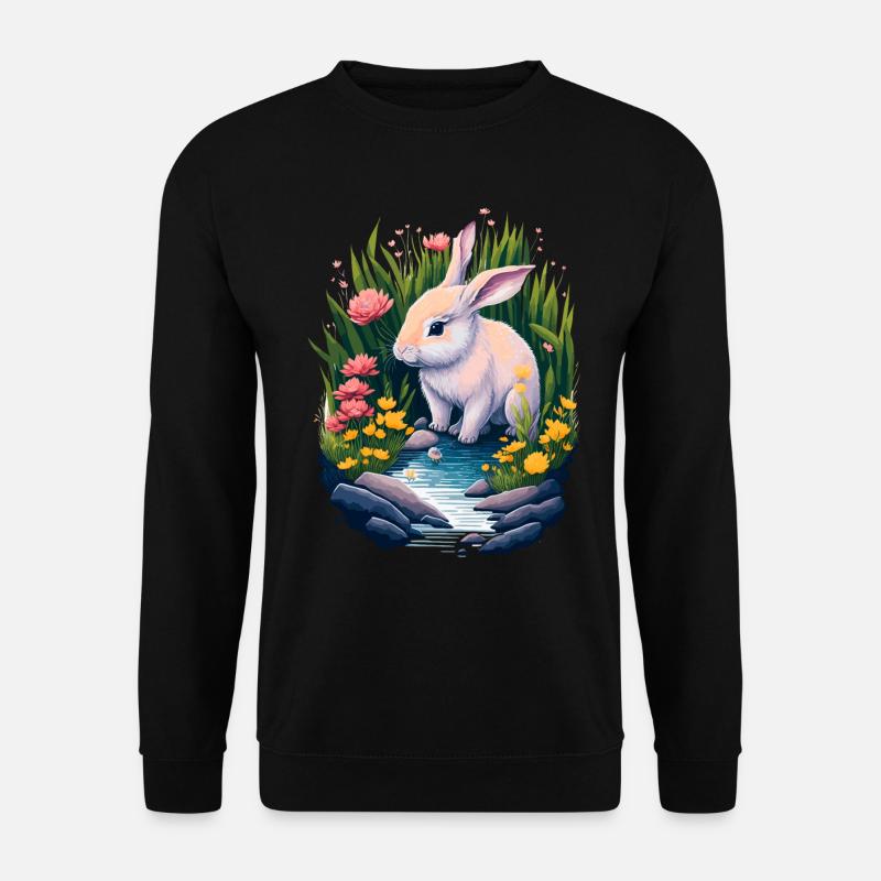 Schöne Illustration eines Kaninchens - Unisex Pullover - Schwarz