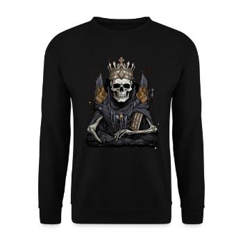 Skeleton King Halloween Sweet Sour Disguise - Unisex Sweatshirt - black - Front - Alina (178cm) & Michal (187cm)