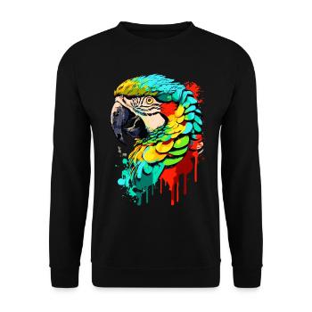 Perroquet coloré - Ara Perroquet - Oiseaux exotiques - Sweat-shirt Unisexe - noir - Devant - Alina (178cm) & Michal (187cm)