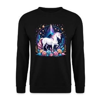 Licorne - Sweat-shirt Unisexe - noir - Devant - Alina (178cm) & Michal (187cm)