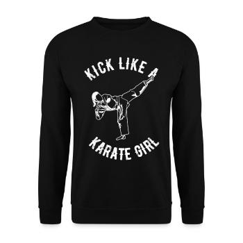 Donnez des coups de pied comme une fille de karaté - Sweat-shirt Unisexe - noir - Devant - Alina (178cm) & Michal (187cm)