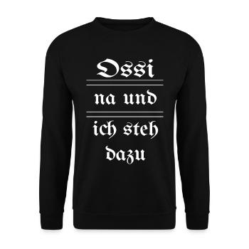 Ossi - na und - ich steh dazu - Unisex Pullover - Schwarz - Vorne - Alina (178cm) & Michal (187cm)